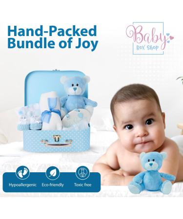 Baby Box Shop Baby Boy Gifts Newborn - 7 Baby Shower Gifts for Baby Boy includes New Baby Boy Gifts in a New Born Baby Gift Set New Born Baby Boy Gift Baby Boy Hamper for New Born Baby - Blue - Buy Online on SooperMarket.com