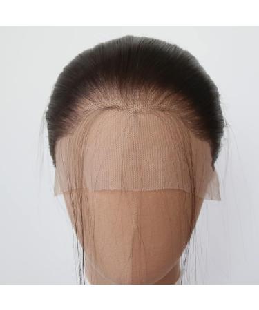 Dark Brown Synthetic Lace Front Wig | Long Straight Chocolate Brown Hair | Pre Plucked with Baby Hair | Heat Resistant Fiber | Cosplay & Daily Wear Wig - Buy Online on SooperMarket.com