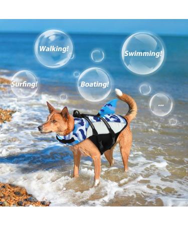 ALAGIRLS BlueCamo-Upgraded Dog Shark Life Jacket | Small Dog Swim Vest with Handle | Adjustable Reflective Cat Life Jacket for Swimming, Boating, and Pool Activities | Puppy Water Flotation Vest - Size S (Chest Girth 42-54cm) - Buy Online on SooperMarket.com