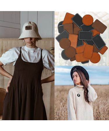 90Pcs Blank Patches Leatherette Hat Patches with Adhesive Rustic Leatherette Rectangle Round Patch Faux Leather Patches for Hats Custom Fabric Repair Sew Laser Supplies Blend - Buy Online on SooperMarket.com