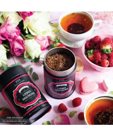 Hallinger's Love Mix - Loose Rooibos Tea with Raspberry & Vanilla | Perfect Mother's Day & Father's Day Gift | 120g Can - Wedding & Anniversary Ideas - Buy Online on SooperMarket.com