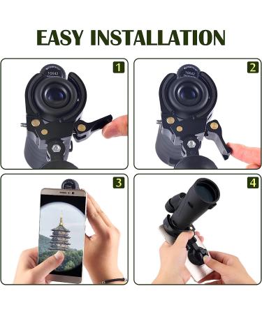 Telescope Phone Adapter: Universal Mobile Device Holder for Spotting Scope, Telescope, Microscope, Binocular - iPhone, Samsung Compatible - Buy Online on SooperMarket.com