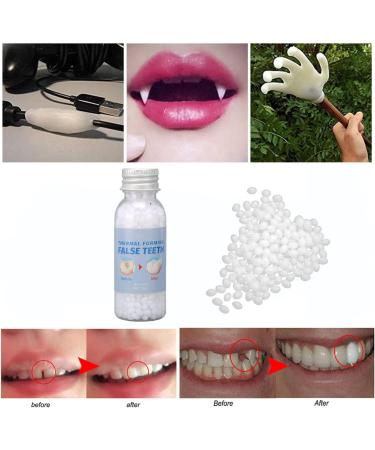 Flipped Warmth Provisional Dentures - 60g Heat Conductive Tooth Filling Pearls | Degradable Dental Repair Material for Missing & Broken Teeth - Buy Online on SooperMarket.com