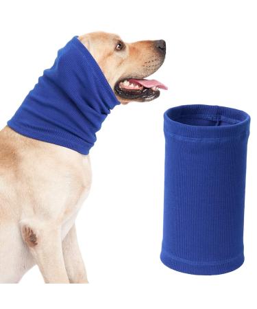 Dog Snood Pet Neck Protector Ears Warmer Calming Hoodies for Dogs Earmuff Noise Protection for Anti-anxiety Grooming Bathing Comfort Ear Covers (M Size Blue) M Blue