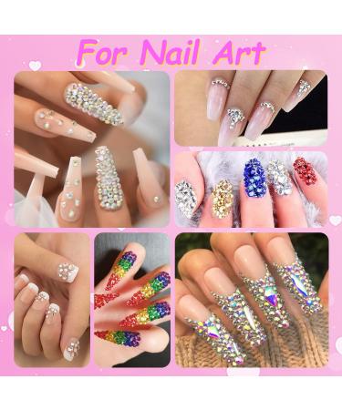 1500 PCS Flat Back Crystal Rhinestones Set with Tweezers and Picker Pen - Professional Nail Art Gems for Salon & Craft Decoration - Buy Online on SooperMarket.com