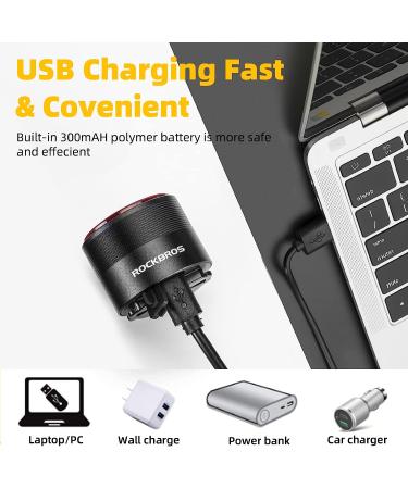 ROCKBROS USB Rechargeable Bike Tail Light | Auto On/Off Sensor | IPX6 Waterproof | 4 Light Modes - Cycling Safety Light for Night Riding - Buy Online on SooperMarket.com