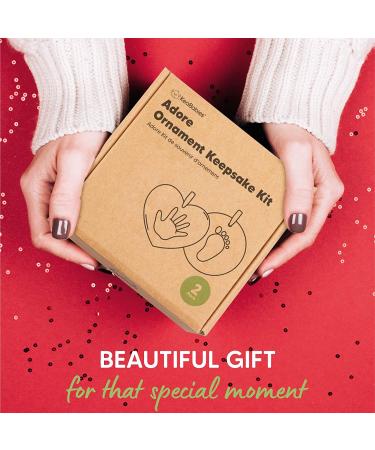 Baby Handprint Footprint Ornament - Personalized Newborn Keepsake Kit for Boys and Girls - Glaze Finish Christmas Gift for New Parents - Buy Online on SooperMarket.com