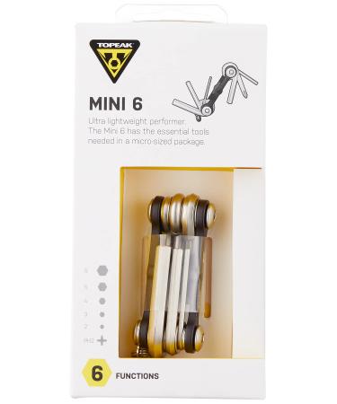 Topeak Mini 6 Folding Tool (2.6X 1.1x0.7-Inch), Black