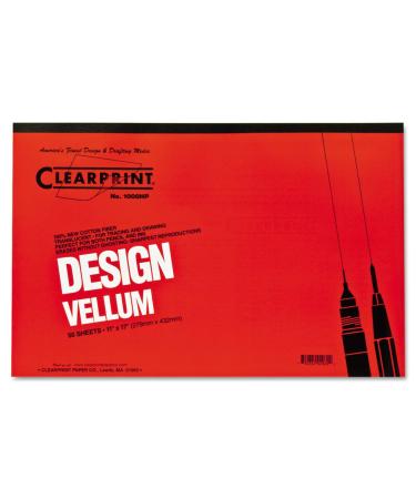 Clearprint Design Vellum Paper  16 lb Bristol Weight  11 x 17  Translucent White  50/Pad 1 WHITE