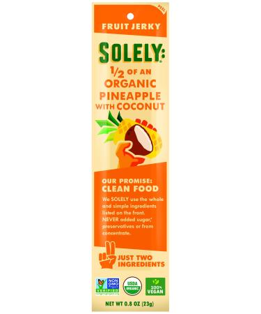 SOLELY Organic Pineapple with Coconut Fruit Jerky, 0.8 Ounce | Two Ingredients | Vegan | Non-GMO | Gluten-Free | No Sugar Added… Pineapple Coconut 0.8 Ounce (Pack of 1)