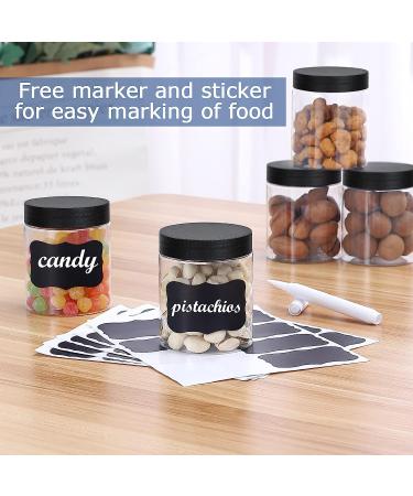 36PCS 8OZ Plastic Jars with Screw On Lids - Refillable Round Containers for Cosmetics, Food, and Slime (Clear & Black) - Buy Online on SooperMarket.com