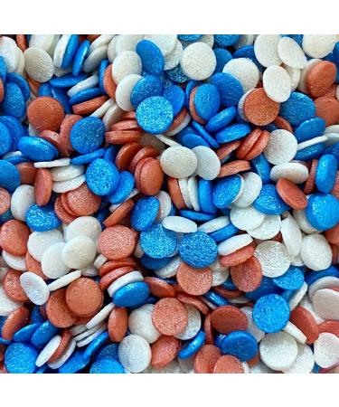 Twist Ingredients - Glimmer Confetti Red White and Blue - Resealable pouch 800g. A beautiful mix of glimmer confetti for your Coronation and Royal cakes and bakes (Glimmer Red White and Blue)