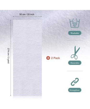 Fusible Fleece Interfacing - 2 Pack, 20 x 108 Inch - Iron On Batting for Sewing, Quilting, Crafting - DIY Tote Bags, Home Decor - White Foam Stabilizer - Buy Online on SooperMarket.com