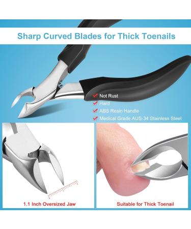 Orelex Nail Scissors - Professional Stainless Steel Nail Cutters for Thick Nails with Ergonomic Grip & Nail File | International Shipping Available - Buy Online on SooperMarket.com