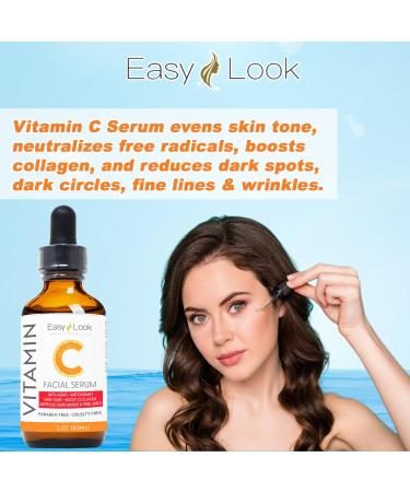 Vitamin C Face Serum - Anti-Aging & Dark Spot Treatment for Even Skin Tone Fine Lines & Wrinkles - 2 Fl Oz - Buy Online on SooperMarket.com