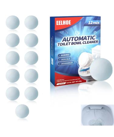 12Pcs in 1 Box Toilet Bowl Cleaner Tablets Automatic Toilet Tank Cleaner Tablets with Sustained-Release Technology Durable Household Cleaning Supplies for Deodorizing & Descaling#12pcs