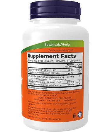 NOW Supplements Water Out with Uva Ursi, Dandelion, Potassium & Vitamin B-6 - 100 Veg Capsules - Buy Online on SooperMarket.com
