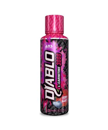 ANS Performance Diablo Carnitine 3000 (473 mL 16 oz) - Muscle Recovery Support - Double The Value with 3000 mL of L Carnitine per 15 mL - Delicious Flavours (Berry Blast)