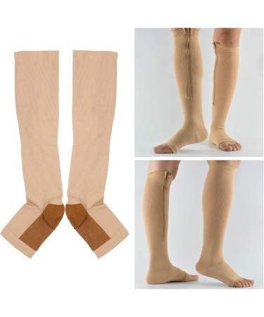 ZLXHDL Compression Stockings with Zipper - 2 Pairs for Men & Women Open Toe Design - XXL Size - Buy Online on SooperMarket.com