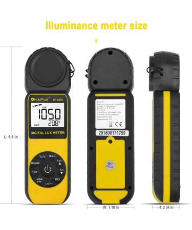HOLDPEAK HP-881D Digital Lux Meter 2PCS | 1-400,000 Lux Measuring Range | For LED Lights, Plants, Indoor, Outdoor | Lumen Meter & Illuminometer - Buy Online on SooperMarket.com
