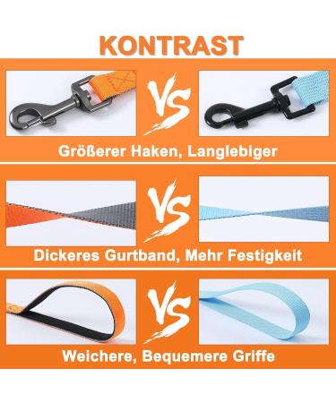 Demigreat 1.5m/3m/5m Dog Drag Line - Robust Long Leash with Padded Handle for Small to Large Dogs | Training Leash in Orange - Buy Online on SooperMarket.com
