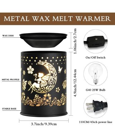 Electric Metal Wax Warmer - Stylish Home Office Decor & Unique Gifts (Moon/Flower Fairy Design) - Buy Online on SooperMarket.com