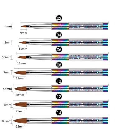 Shine Chance Size 8 Acrylic Nail Brush - 100% Real Kolinsky Art Brush for Acrylic Powder Application - Handmade Manicure Tool for Professional and Beginners - Buy Online on SooperMarket.com