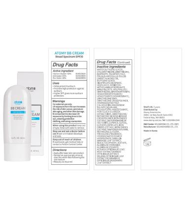 Buy Atomy BB Cream 1.4FL.Oz. | Best International Shipping & Quality Skincare - Buy Online on SooperMarket.com