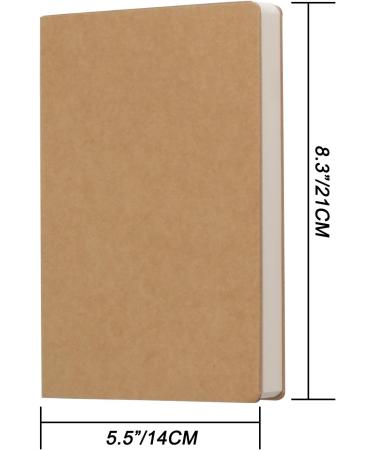 Kraft Cover Blank Sketch Book - 140x210mm - 112 Sheets/224 Pages - 100g Full Wood Paper - 350gsm Kraft Cover - Buy Online on SooperMarket.com