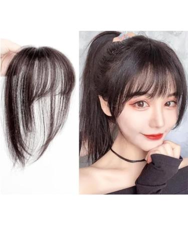 Bangs Hair Clip Lifelike Hair Extensions Wispy Bangs Clip Dark Brown Fake Air Bangs Fringe Refine Facial Contour 3D Real Human Hair Bangs for Daily Wear - Buy Online on SooperMarket.com