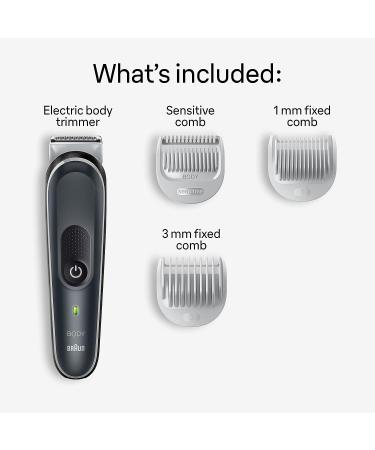 Braun Body Groomer Series 3 3340 for Men - Chest, Armpits, Groin Trimming & Manscaping | SkinSecure Technology, 2 Combs, Washable - Buy Online on SooperMarket.com