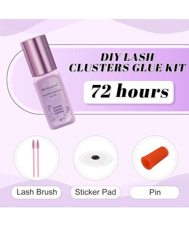 Lash Clusters Glue 10ml - Strong Hold & Long Lasting Eyelash Extension Adhesive | DIY Lash Extensions Mild Formula Black - Buy Online on SooperMarket.com