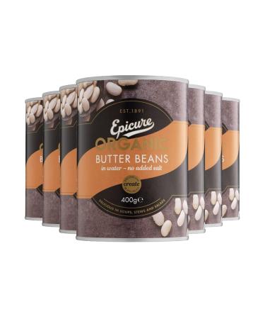 Epicure Organic Tinned Butter Beans in Water No Added Salt 400 g (Pack of 6)