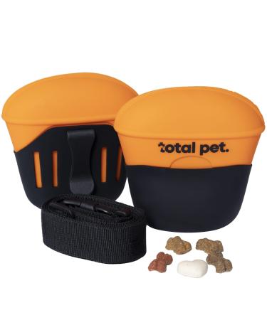 Total Pet Dog Treat Pouch Bag for Puppy & Dog Training/Walking - Silicone with Belt & Clip Magnetic Closure