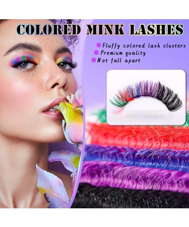 Uranian Colored Lashes Clusters - 280pcs DIY Eyelash Extensions 14mm & 16mm D Curl for Dramatic Looks - Ship Worldwide - Buy Online on SooperMarket.com
