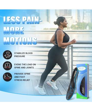 PCSSole Orthopedic Insoles for Work & Sports - Comfort Shoe Inserts for Flat Feet Plantar Fasciitis & Foot Pain - EU47-48 (30.5cm) - Adjustable Fit for Men & Women - Black - Buy Online on SooperMarket.com