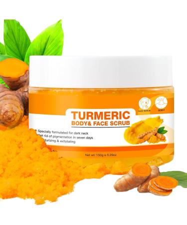 Turmeric Body Scrub Turmeric Scrub with Vitamin C Natural Face Exfoliator Scrub Exfoliating Body Scrub With Turmeric Turmeric Body Scrub For Neck Armpit Back Skin Care Scrub 150G/5.29OZ - Buy Online on SooperMarket.com