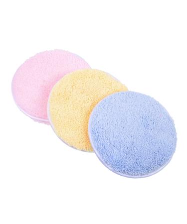 FRCOLOR Face Cleaning Puffs 3pcs Round Cleansing Pads Make up Cream Fiber Comfortable Makeup Tools