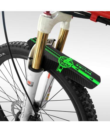 FETESNICE Mountain Bike Fender Set - Front and Rear Mud Guards for 20-29 Bicycles, Adjustable, Green - Buy Online on SooperMarket.com