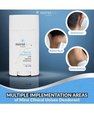 Mirai Clinical - All Natural Deodorant for Women and Men - w/Japanese Persimmon Extract - Full-Body Use - Aluminum Fragrance Paraben Free - Vegan - Helps to Eliminate Nonenal Odor - Unscented - 75g - Buy Online on SooperMarket.com