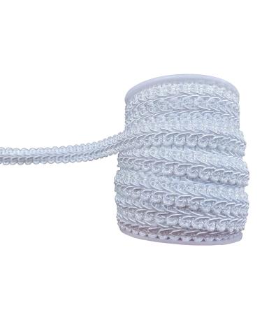 1/2 Inch Gimp Braid Trim 15 Yards for Upholstery Costume DIY Crafts(White 1009)