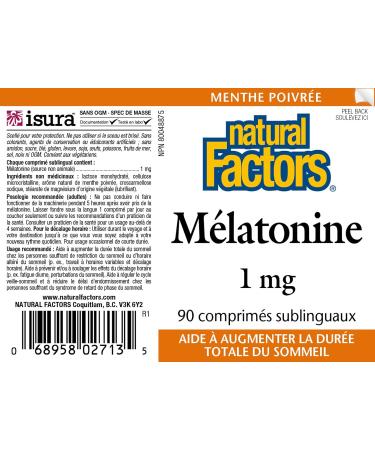 Natural Factors Melatonin 1 mg 90 Tabs 90 Count (Pack of 1) 1 mg - Buy Online on SooperMarket.com