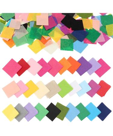 Outuxed 4800pcs 1Inch Tissue Paper Squares  30 Assorted Colors Precut Craft Paper  Tissue Paper Squares for Arts Craft DIY Scrapbooking Scrunch Art and Any Kid Art Projects