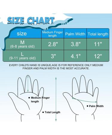 LuvnFun Kids Snow Gloves - Thinsulate Cotton Warm Waterproof Ski Winter Gloves - B-Blue Kids Medium (Age 6-8) - Buy Online on SooperMarket.com