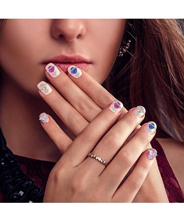WLLHYF 10Pcs Planet Rhinestone Charms - Luxury 3D Saturn Nail Art Accessories for Women - Buy Online on SooperMarket.com