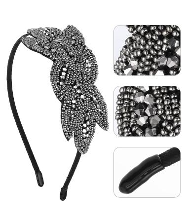 WLLHYF 1920s Black Crystal Rhinestone Headband for Women - Vintage Flapper Hair Accessory for Girls Costume Party - Grey - Buy Online on SooperMarket.com