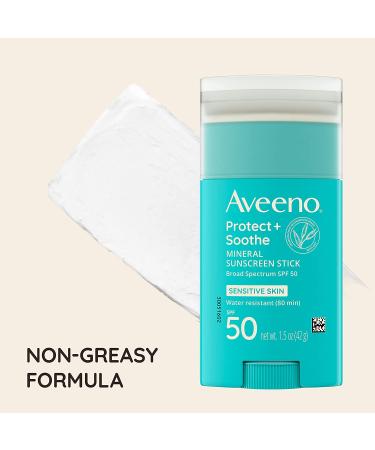 Aveeno Protect + Soothe Mineral Sunscreen Stick SPF 50, Fragrance-Free, Travel Size 1.5 oz - Buy Online on SooperMarket.com