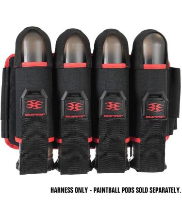 Empire Omega Paintball 4 Pod Harness Black/Red - Hook & Loop Strap Pack - Buy Online on SooperMarket.com