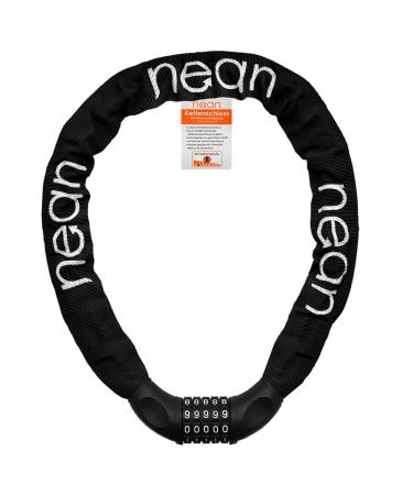 NEAN bike lock with numbers and high safety level chain lock number lock with code combination hardened steel chain members black 6 mm x 900 mm black black