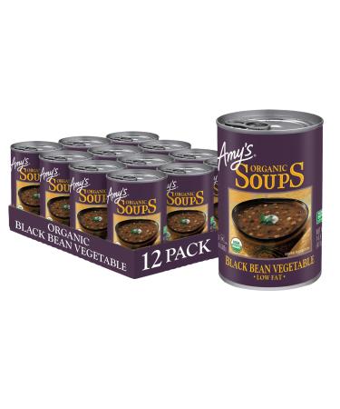 Amy's Soup, Vegan, Gluten Free, Organic Black Bean Vegetable, Low Fat, 14.5 Ounce (Pack of 12) Black Bean 14.5 Ounce (Pack of 12)